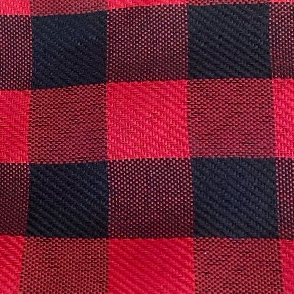 KK Black & Red Check Wire Ribbon One Roll. New! 2.5" 50 Feet Holidays Xmas Camp - Picture 2 of 3